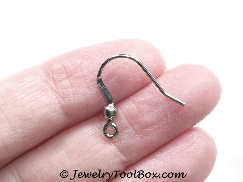 May include: Silver earring hook with a small ball at the top.