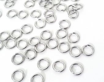 Extra Heavy Duty Jump Rings, 100 Pieces, 8mm, 9mm or 10mm  diameter, 15 gauge, 1.5mm, Stainless Steel Jump Rings, Closed Unsoldered