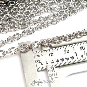 Oval Link Chain, Stainless Steel Jewelry Chain, Bulk Chain, Non Tarnish, Hypoallergenic, 6x4.5mm, 16 Gauge, Lot Size 4 to 20 Feet 1934 image 4