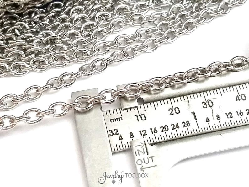 Oval Link Chain, Stainless Steel Jewelry Chain, Bulk Chain, Non Tarnish, Hypoallergenic, 6x4.5mm, 16 Gauge, Lot Size 4 to 20 Feet 1934 image 4