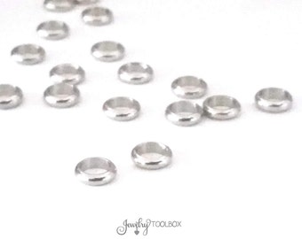 Stainless Steel Charm Bracelet Rings, 50 Pieces, Big Hole Bead Links, 7x2mm, 5mm Hole, Link Connector, Lot Size 50, #1456
