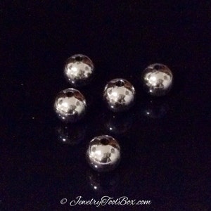 8mm Beads, Stainless Steel, Round, 1.5mm Hole, 201 Grade Stainless, Hypoallergenic, Non Tarnish, Lot Size 25 to 100, #1525