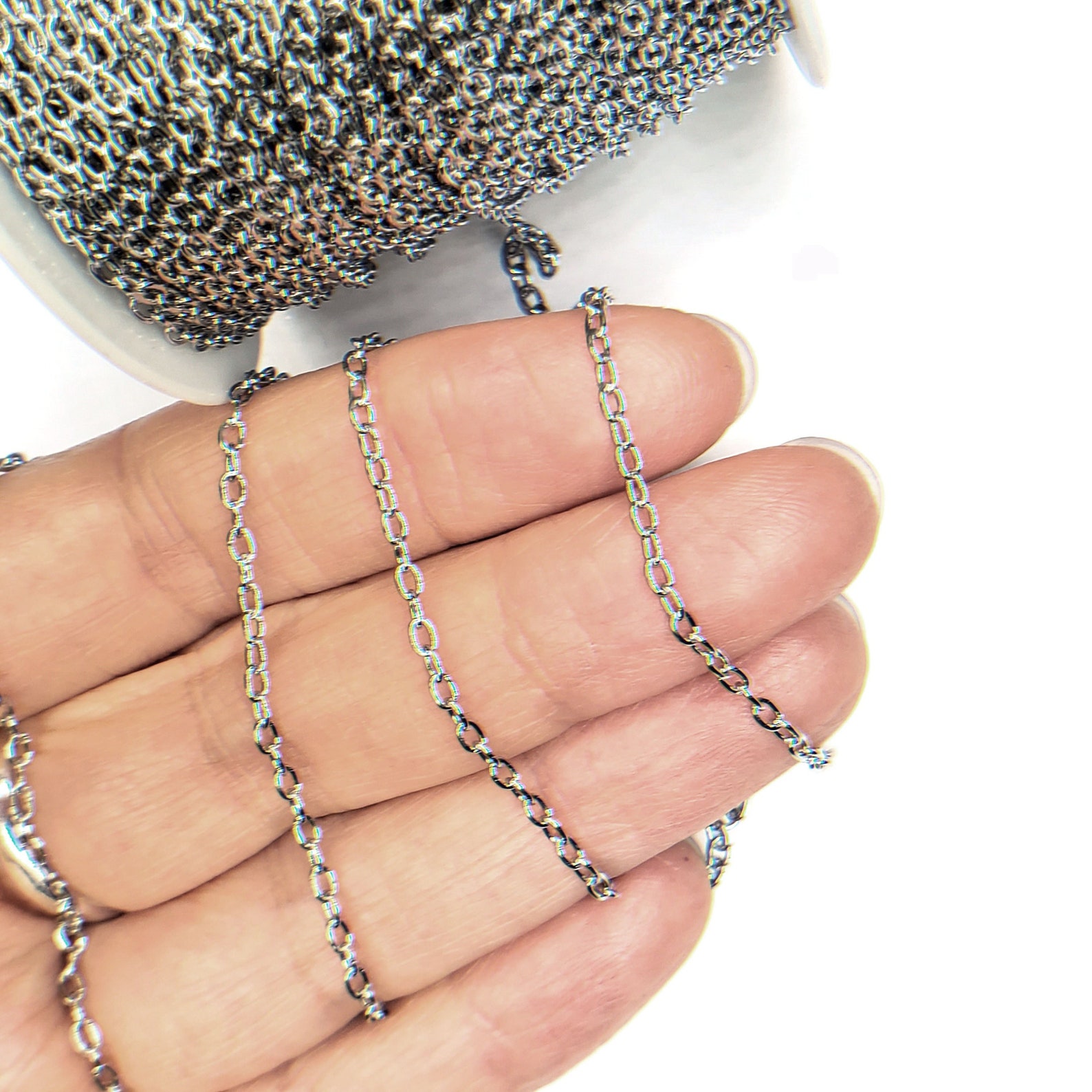 Fine Jewelry Chain, Bulk, Stainless Steel Chain, Soldered Closed Links