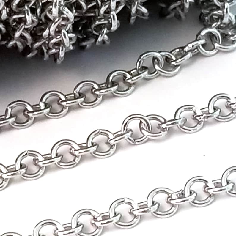 Round Link Chain Stainless Steel 4mm Open Links 0.8mm Thick Etsy