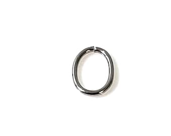 Oval Jump Rings, 50 Pieces, 9x13x1.2mm, 16 gauge, Closed Unsoldered, Stainless Steel Jewelry Making Findings, #1464