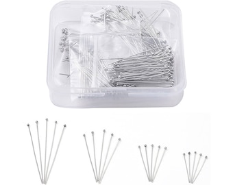 Stainless Steel Ball Head Pins, Assortment 21 gauge, Mixed Sizes, 4 Lengths, 35 Pieces Each 25 / 30 / 40 / 50mm,  #1310