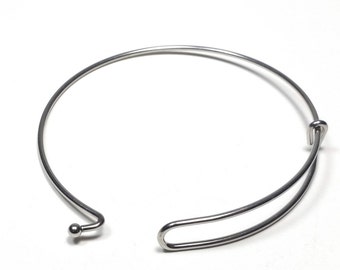 Stainless Steel Bracelet Finding for Charms, Jewelry Making Supplies, 60mm diameter (less than about 2-1/2 inches), Lot Size 5 to 10, #1803