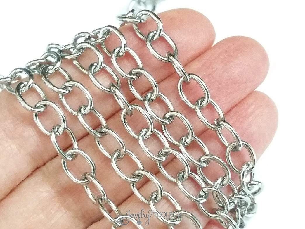 Stainless Steel Jewelry Chain Silver Color Chain Non Tarnish Etsy
