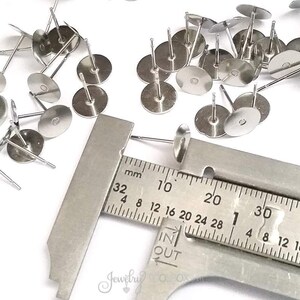 Stainless Ear Stud Finding, 12x8mm, 0.6mm Pin, Lot Size 50 Pieces, 1340 image 3