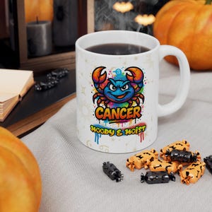 Zodiac Cancer Mug - Astrology Gift, Celestial Coffee Cup, Horoscope Lover&#39;s Drinkware, Personalized Zodiac Present, Caffeine & Stars