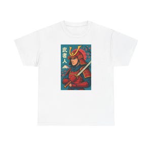 Samurai Warrior Unisex Heavy Cotton Tee - Anime T-Shirt, Gift for Men, Graphic Tee, Japanese Art Shirt, Casual Wear