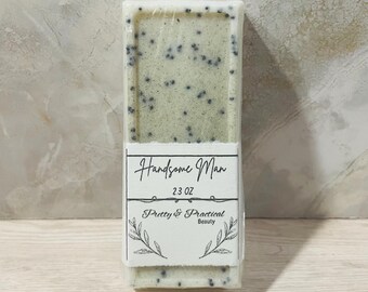 Sandalwood Exfoliating Bar Soap: Bentonite Clay, Shea Butter, Men's Grooming