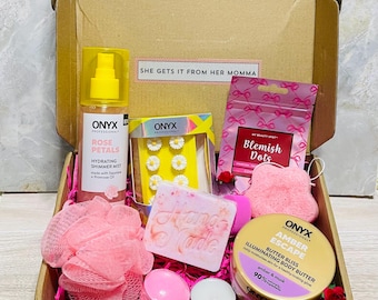 Pink Rose Spa Gift Box For Her, Birthday Beauty Set For Teens