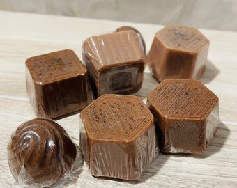 Mini Chocolate Soaps, Set of 9 Handmade Travel Bars for Kids, Fun Novelty Soap