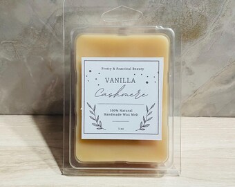Vanilla Cashmere Scented Wax Melts, Cozy Home Fragrances, Vanilla and Linen Scented Candle Melts