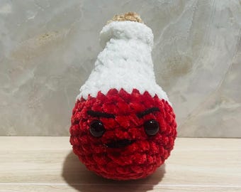 Crochet Angry Red Potion Plushie, Witchy Decor