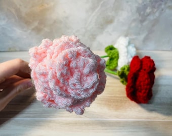 Build Your Own Bouquet of Flowers, Handmade Crochet Chenille Roses