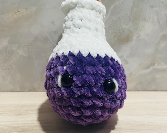 Crochet Magic Potion Bottle, Mystical Purple Mana Elixir, Fantasy Decor, Witchy Cottagecore Gift