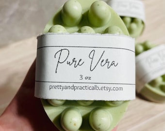 Natural Green Aloe Massage Bars, Gender-Neutral Shower Bars, Gentle Soap for Sensitive Skin