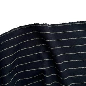 Striped Wool Blend Fabric – Soft Acrylic Cotton Polyester – Medium Weight Coat Jacket Skirt Fabric – 150 cm Wide