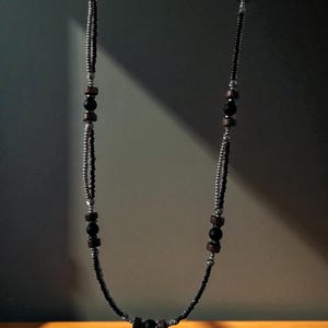 Handmade Wooden & Natural Stone Beaded Necklace – Boho Chic Jewelry, Rustic Earthy Accessories, Unique Gift for Her/Him
