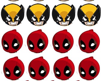 Deadpool & Wolverine cupcake toppers