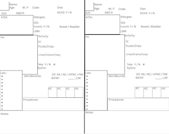 2 patient shift organizer 2 sided