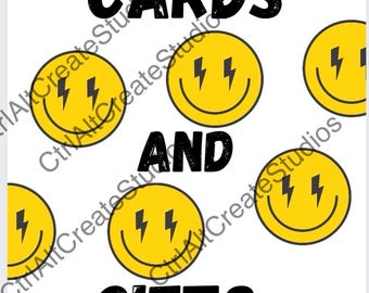 Smiley face lightning bolt Birthday party Decor: Cards & Gifts Table