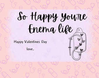 Valentines card Funny: Enema