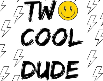 Smiley face lightning bolt Birthday party Decor: Two Cool Dude