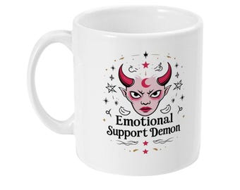 Kubek Demona Wsparcia Emocjonalnego – Uroczy Zabawny Kubek Do Kawy, Prezent Inspirowany Astrologią, Pastel Goth Self Care Drinkware