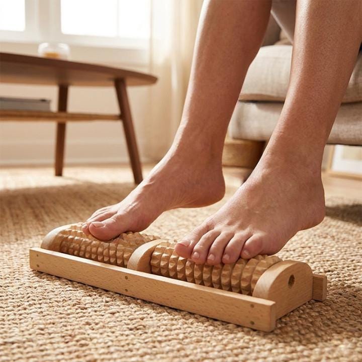 Natural Wood Reflexology Roller, Wooden Foot Massage Roller, Beech Wood Foot Massager, Relieving Foot Relief Tool, Self-Care Gift