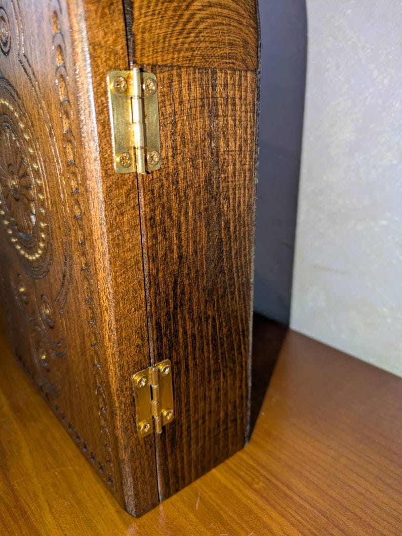 Hand-Carved Wooden Key Holder Wall Cabinet, Vintage Style Entryway Organizer, Rustic Home Decor, Solid Wood Wall Cupboard with Carvings. image 9