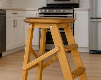 Silla multifuncional para el hogar y el negocio / Taburete de bar plegable tipo escalera / Taburete de cocina compacto tipo escalera I Taburete de bar plegable/escalera de mano.