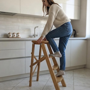Multifunctional Chair For Home And Business | Folding Bar Stool Stepladder | Compact Kitchen Stool Ladder I Foldable Bar Stool/Step Ladder.