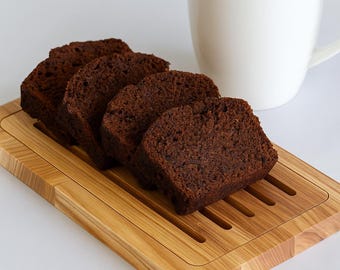Tabla de cortar pan de madera con bandeja recogemigas, tabla de cortar pan hecha a mano, tabla de pan para la cocina, recogemigas, regalo de inauguración de casa.