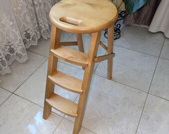 Silla multifuncional para el hogar y el negocio / Taburete de bar plegable tipo escalera / Taburete de cocina compacto tipo escalera I Taburete de bar plegable/escalera de mano.