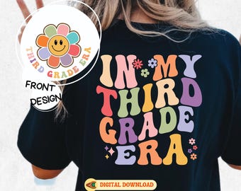 Third Grade Era Floral Sublimation Bundle: Back to School PNG SVG (Digital Download)