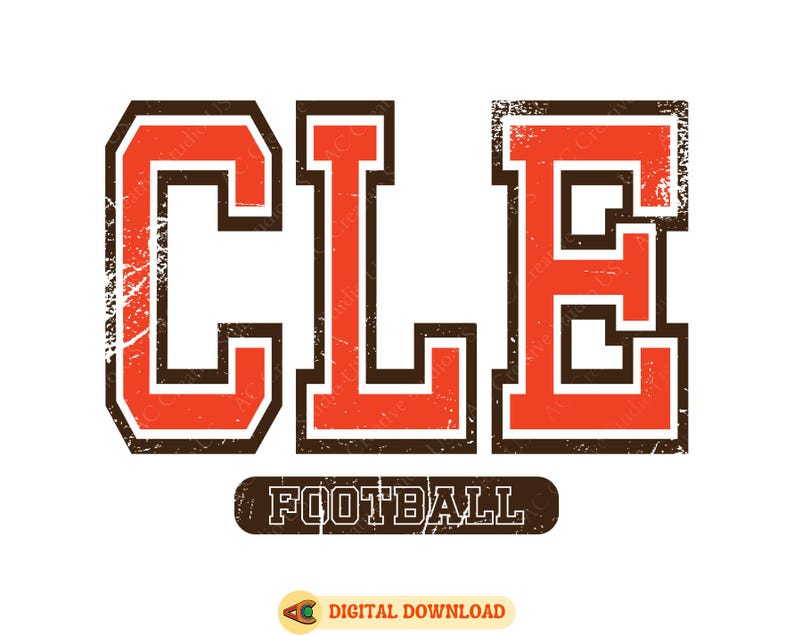 Lettering Cle Design CLE Football Svg Bundle, CLE Football Png, Airport Code Png, Football ...