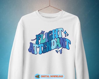 Flight Attendant SVG & PNG, Airplane Svg, Airplane Gifts, Flight Attendant svg, Flight Attendant Appreciation SVG, Groovy Design Bundle