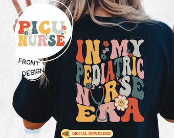 Retro Nurse SVG Bundle: Groovy Pediatric Nurse Life Design (Digital Download)