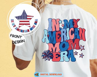 Retro 4th of July Svg, In My American Mom Era Svg, Patriotic Png, Groovy 4th of July Bundle, 4th of July American Flag, Party In The USA