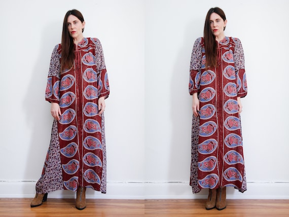 Vintage Indian Cotton Gauze Dress Boho Dress Hippi