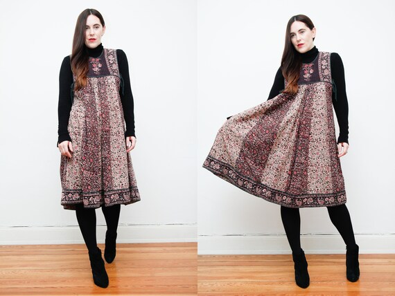 Vintage Indian Cotton Gauze Dress Boho Dress Hippi