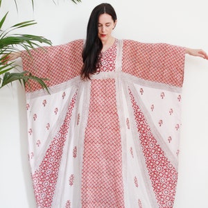 Lady Hawk 1970s Kasmir India Hand Embroidered Kaftan