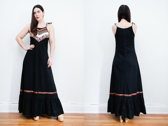 Vintage Prairie Cotton Floral Sun Maxi Dress