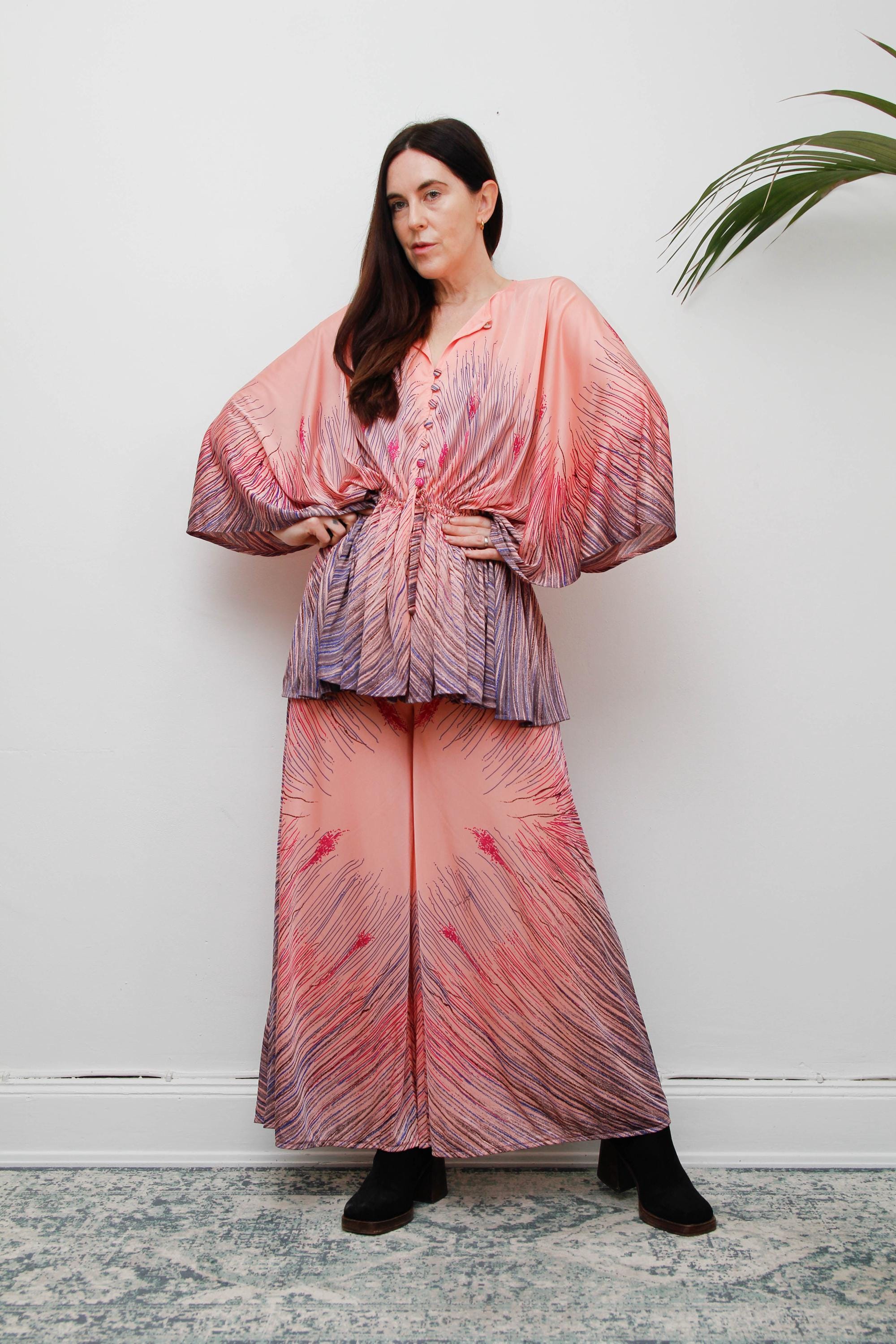 open lace back dress Imelda Batwing Dress | Rose Taupe | M - 56 | Satin, Criss-Cross Bodice, Dolman Sleeves, Band Collar | Clothing main image 1