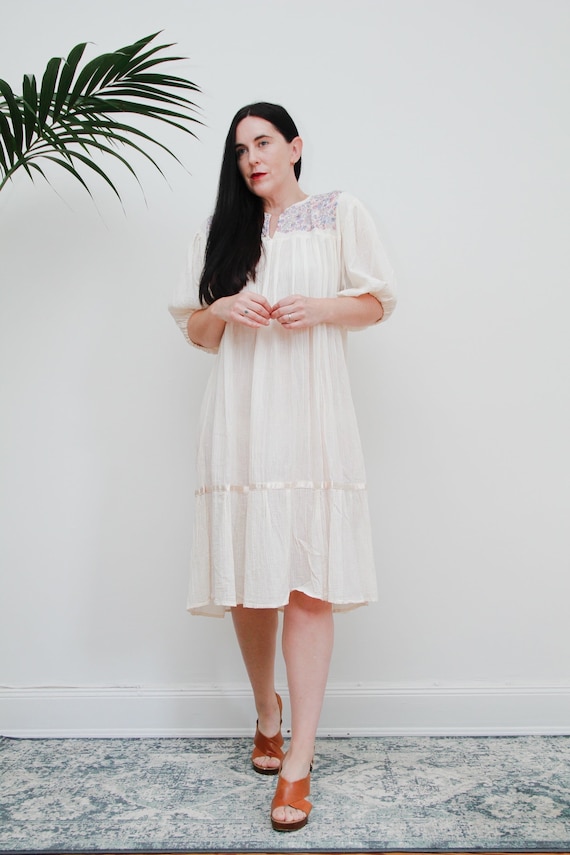 Cheesecloth hippie dress hot sale