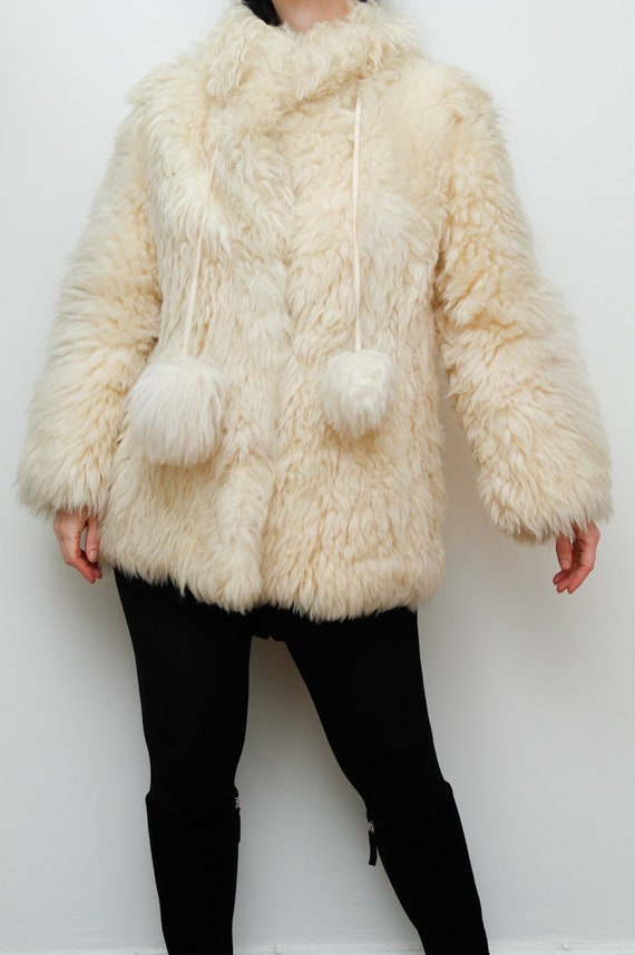 Vintage  Real Sheepskin Fur Lamb fur Shearling Pe… - image 6