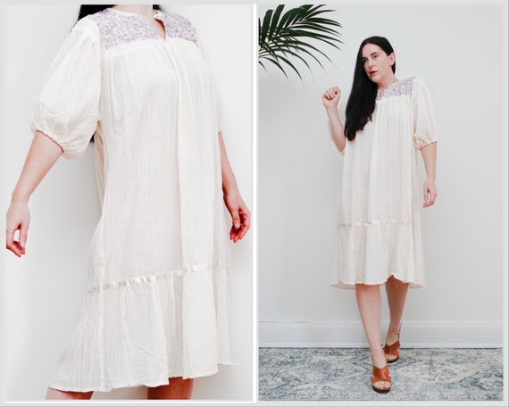 Vintage Indian Cotton Grecian Cotton Gauze Dress Boho Dress Hippie Dress Cheesecloth Dress 70s Etsy UK
